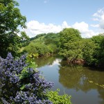 View of the river Usk from the Newbridge Inn