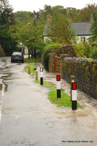 Flooding in Sigginstone, South Wales